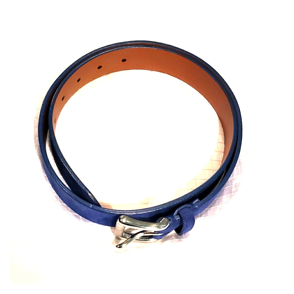 Ralph Lauren Men's Leather Suede Belt Royal Blue